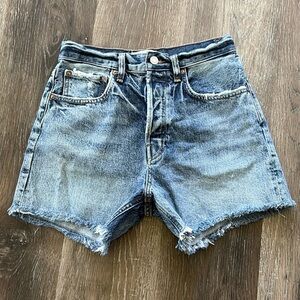 Agolde 26 Riley Cutoff Denim Distressed Shorts